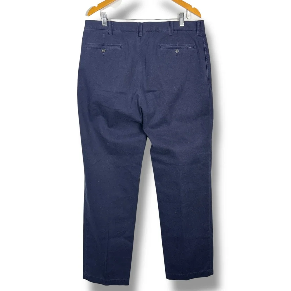 Polo Ralph Lauren Chino Pants Men 38 Navy Blue Pleated Classic Fit Cotton Preppy